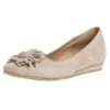 Tamaris 1-22119-24 341 Damen Taupe Beige Leder Ballerina Mit TOUCH-IT Sohle Klassische Ballerinas - Beige