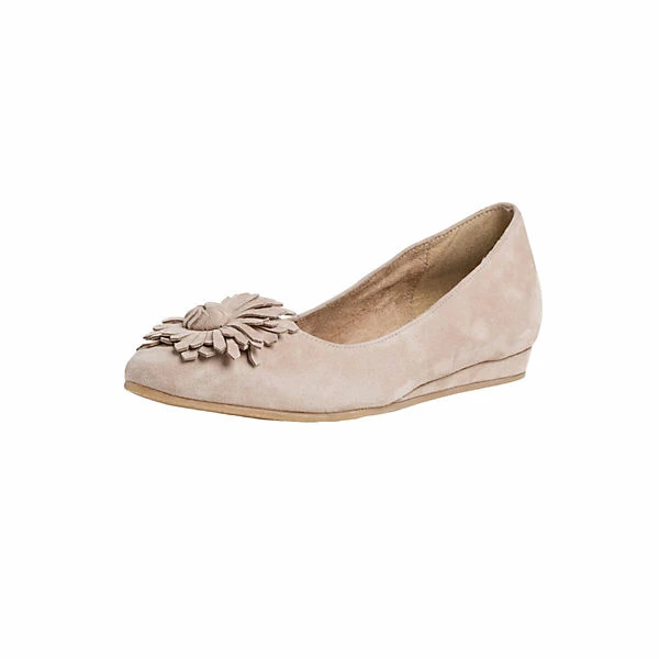 Tamaris 1-22119-24 341 Damen Taupe Beige Leder Ballerina Mit TOUCH-IT Sohle Klassische Ballerinas - Beige – Bild 2