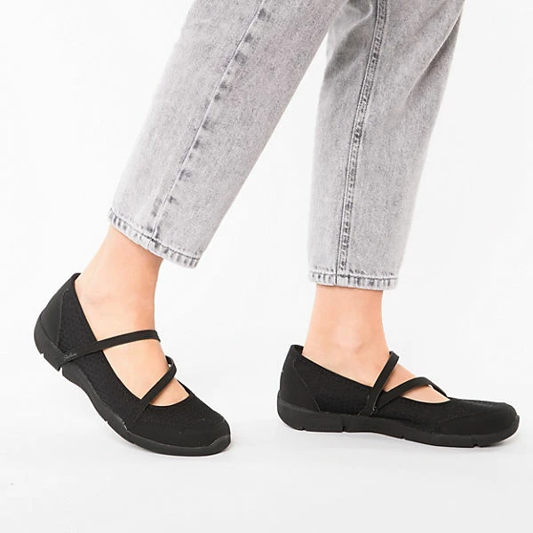 Skechers Be-lux Airy Winds Riemchenballerinas - Schwarz – Bild 2