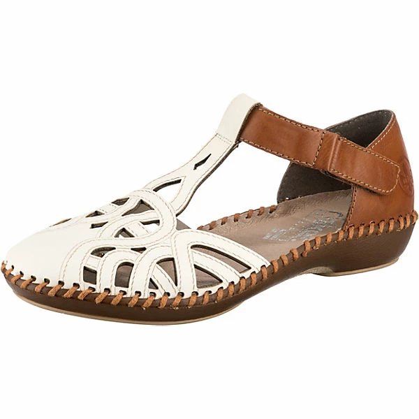Rieker Riemchenballerinas - Braun/weiß